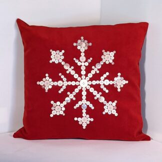 Cushion: Winter button pillow snowflake