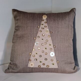 Cushion: Holiday button pillow tree PAIR