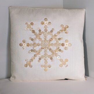 Cushion: Snowflake button pillow off white, single