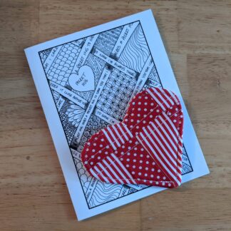 Card: Woven Pocket Hug with a sewn heart