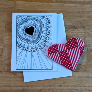 Card: Heart with blank inside (sewn heart optional)