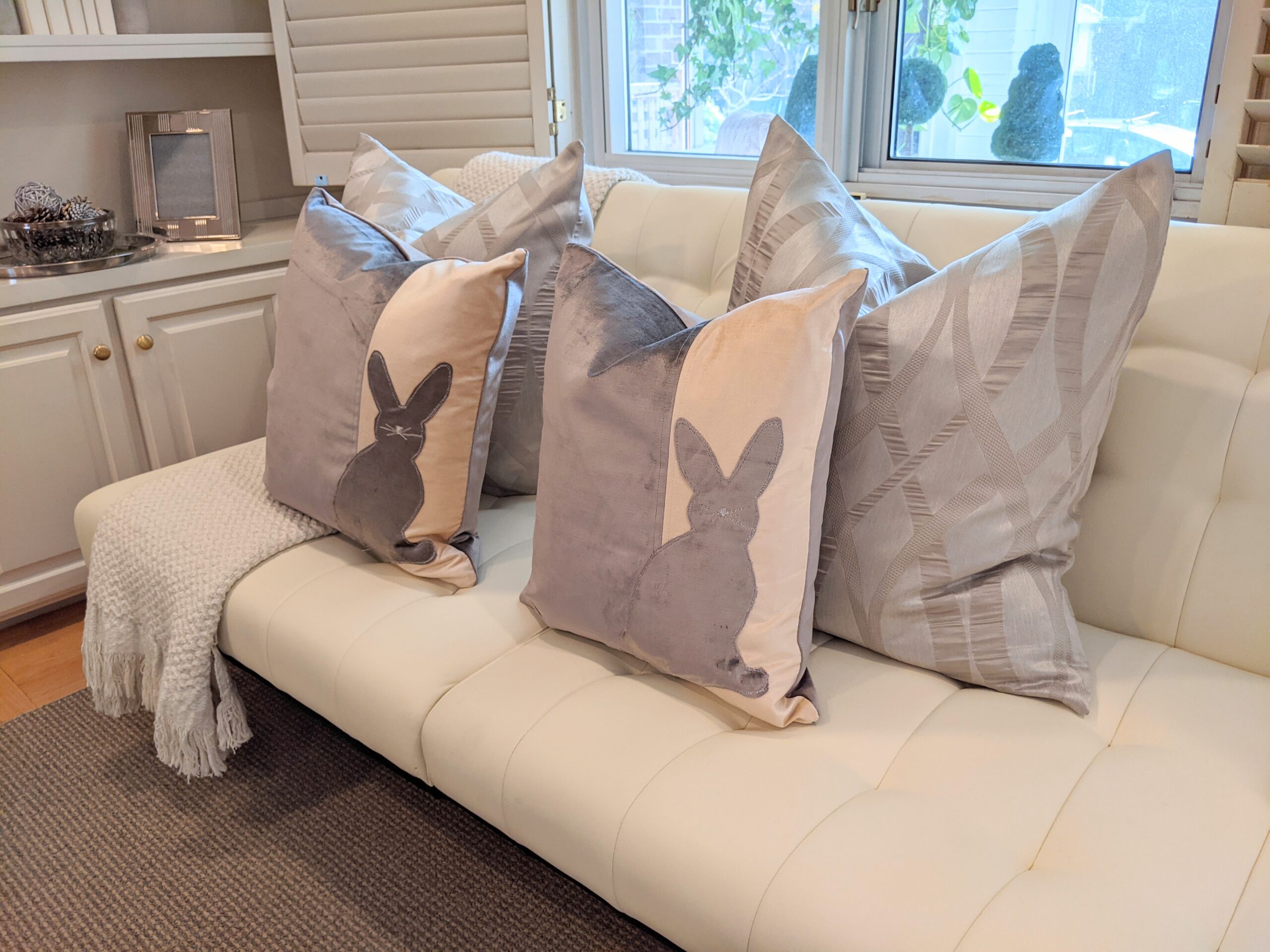 Cushion: Velvet bunny two tone cushion cover - Image 8