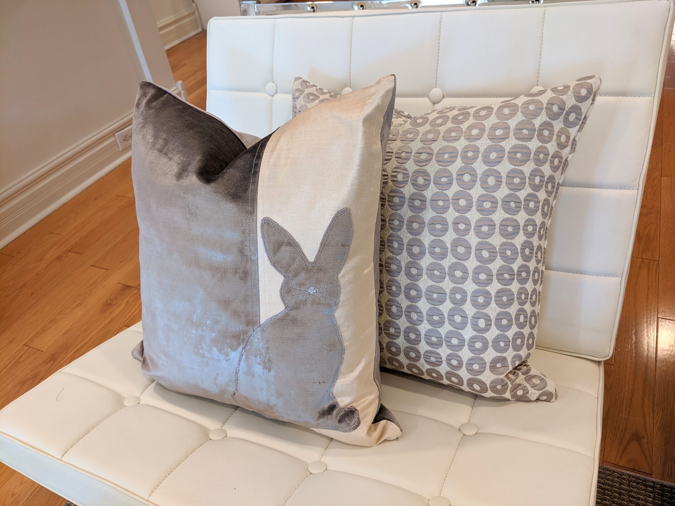 Cushion: Velvet bunny two tone cushion cover - Image 5