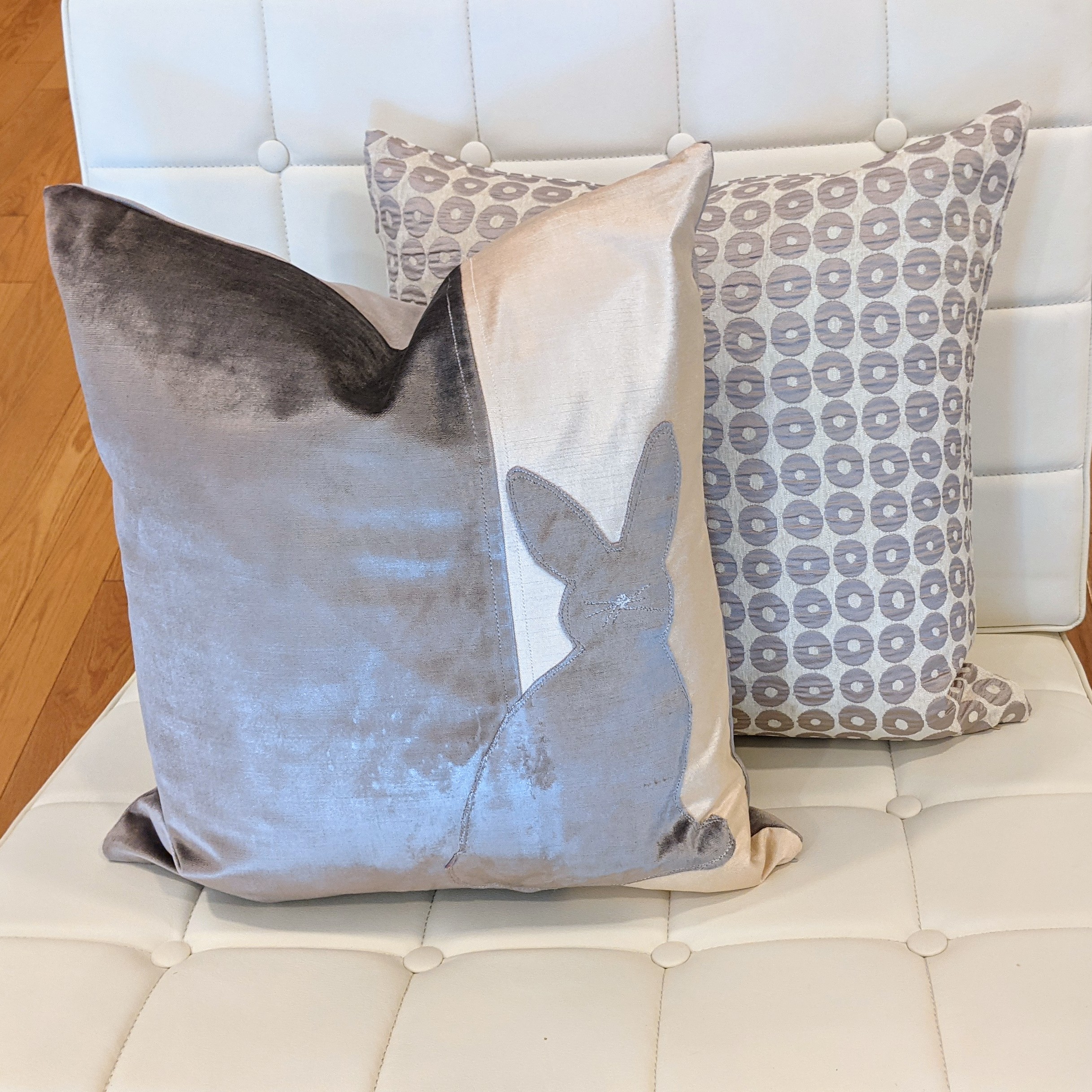 Cushion: Velvet bunny two tone cushion cover - Image 4