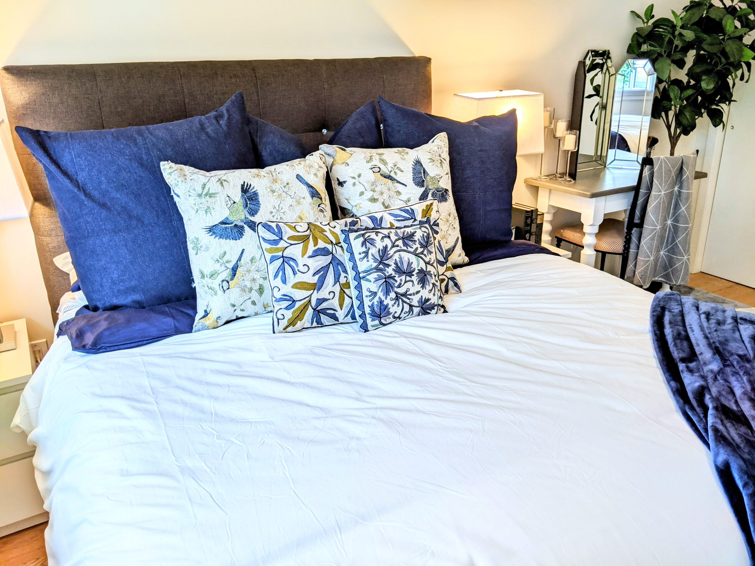Euro Cushion: Dark denim cushion cover, pair