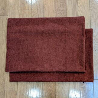 Lumbar Cushion: rust color bushed fabric