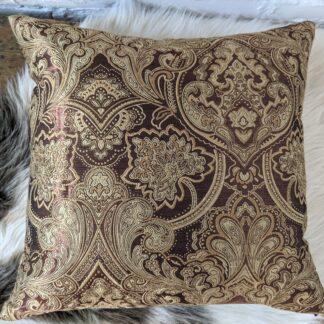 Cushion: gold and brown pattern cushion cover, pair