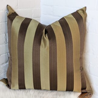 Euro Cushion: Euro antique gold and brown striped pair of cushion covers