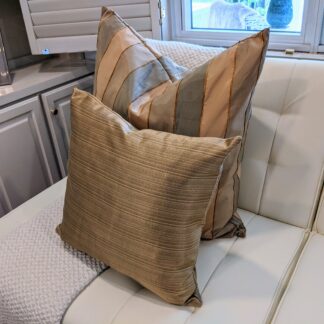 Euro Cushion: Euro gold and beige stripe pair of cushion covers