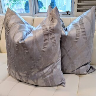 Euro Cushions: Pair of Cushions brushed silver textured Euro pillows covers
