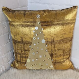 Cushion: Holiday tree with buttons cushion