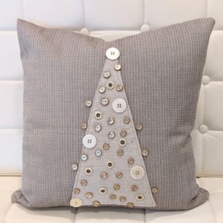 Cushion: Holiday tree with buttons cushion PAIR