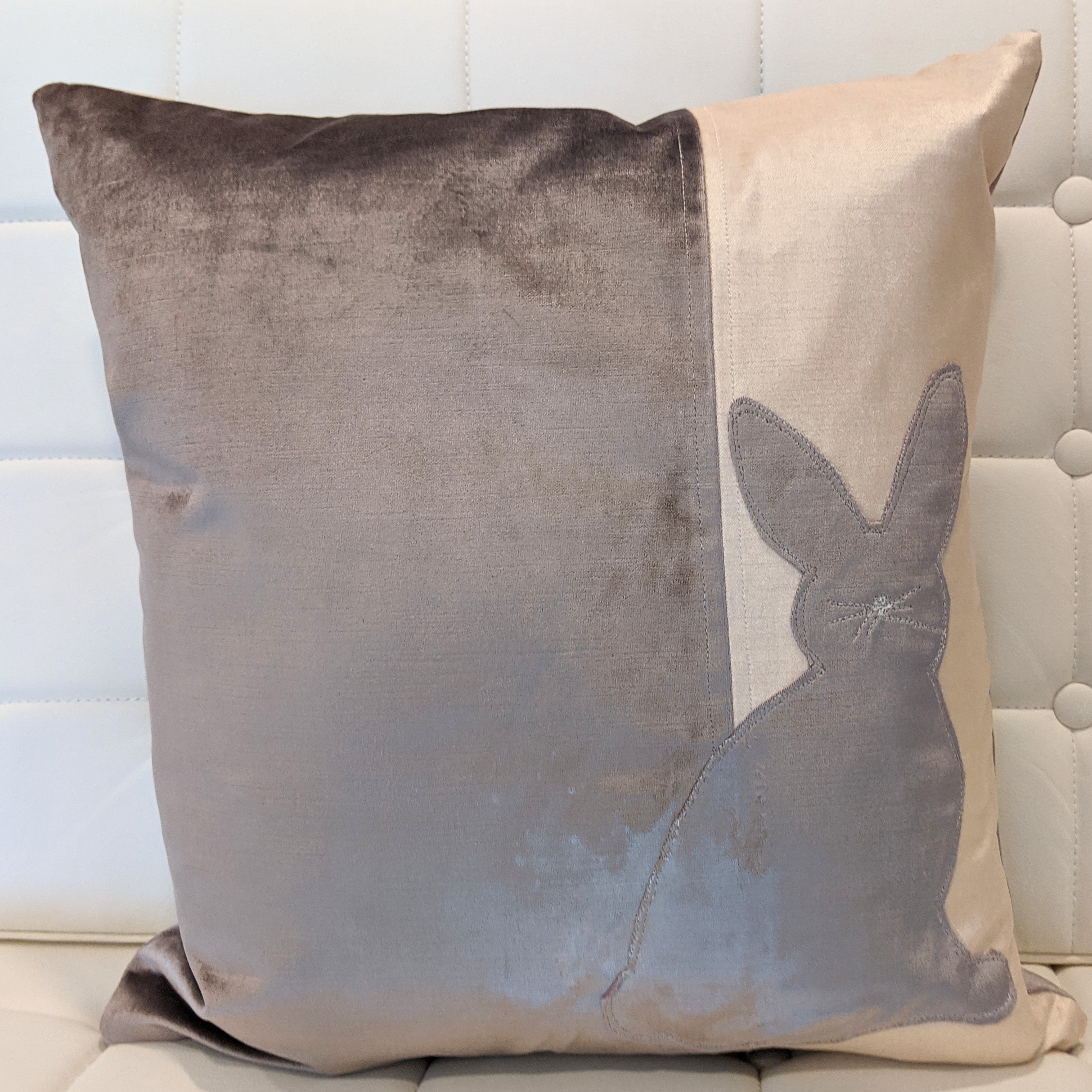 Cushion: Velvet bunny two tone cushion cover