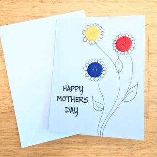 Card: Happy Mother’s Day Button Flower Greeting Card