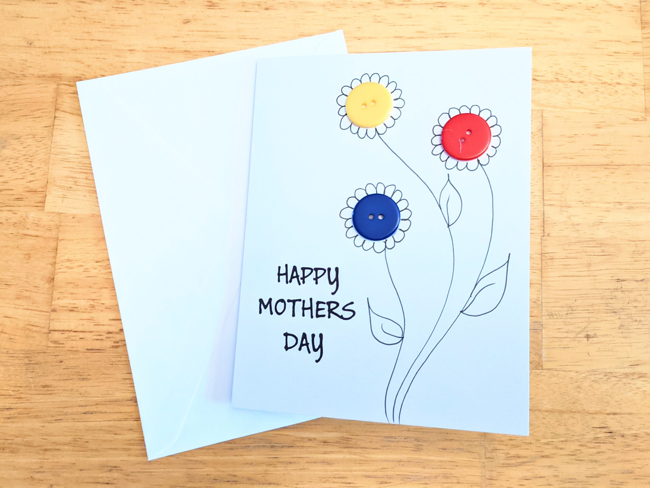 Card: Happy Mother’s Day Button Flower Greeting Card